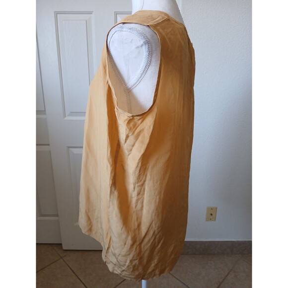 VINTAGE Anna and Frank Yellow 100% Silk Blouse Size XL Retro Office Cute Top - Picture 3 of 12